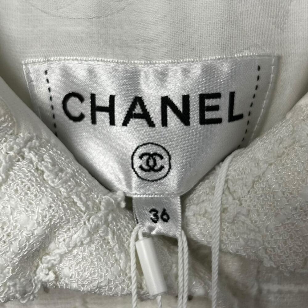 NWT Chanel White Cruise Collection Tweed & Lace Mini Dress Womens 36 / US 4 - Picture 2 of 12